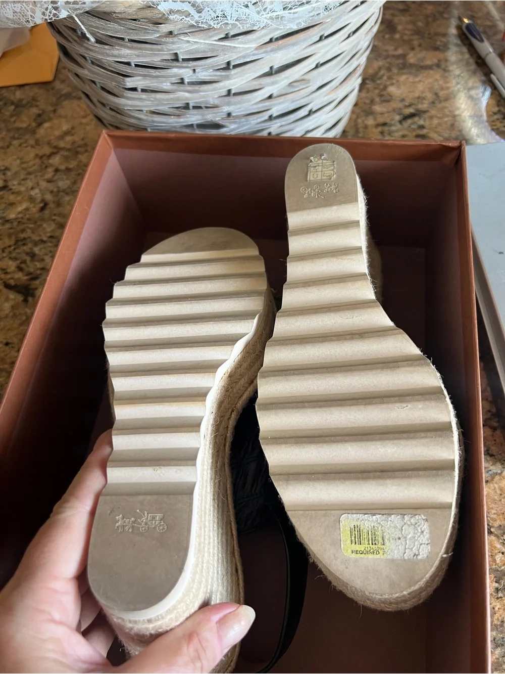 Coach Electra espadrille high wedge sandals